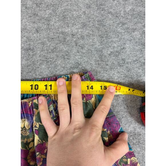 VINTAGE 90s Shorts Womens Large Pink Floral Pull On Relaxed Summer Beach Hippie - Picture 2 of 5